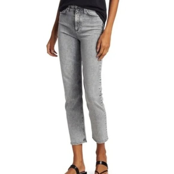 Rag & Bone Sz 24 Nine High-Rise Ankle Cigarette Jean Dusty Trail Gray Stretch - Picture 1 of 13